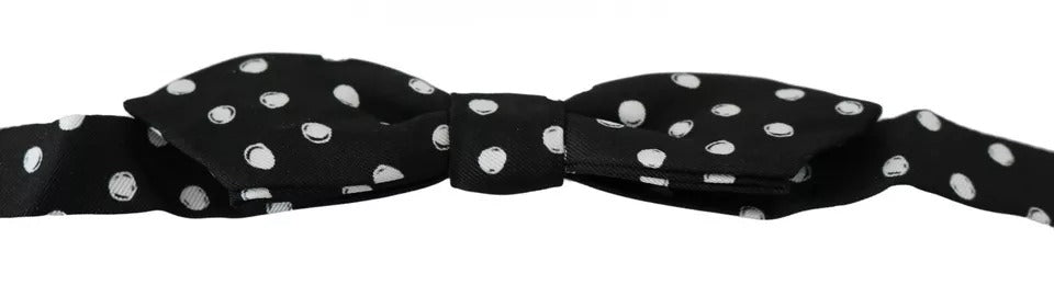 Dolce & Gabbana Black Polka Dots Adjustable Neck Bow Tie - Eljoys Fashion 