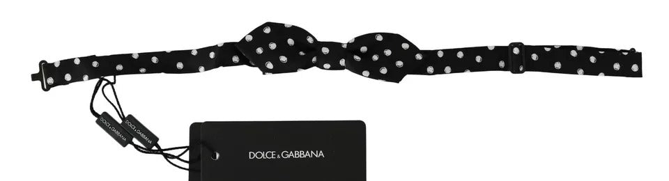 Dolce & Gabbana Black Polka Dots Adjustable Neck Bow Tie - Eljoys Fashion 