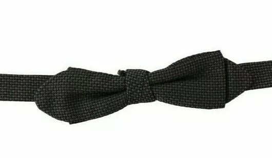 Dolce & Gabbana Gray Pattern Silk Adjustable Neck Bow Tie - Eljoys Fashion 