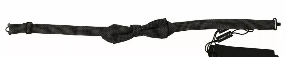 Dolce & Gabbana Gray Pattern Silk Adjustable Neck Bow Tie - Eljoys Fashion 