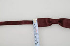 Dolce & Gabbana Bordeaux Silk Floral Faille Adjustable Bow Tie - Eljoys Fashion 
