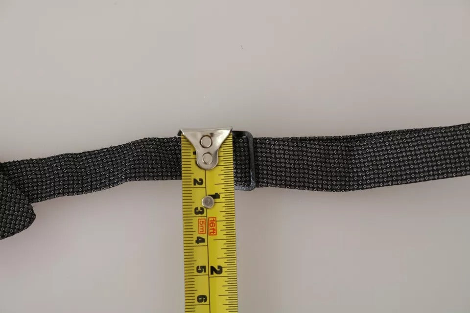 Dolce & Gabbana Gray Silk Patterned Mens Necktie Bow Tie Dolce & Gabbana