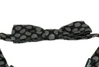 Dolce & Gabbana Dark Gray Silk Circles Men Necktie Bow Tie