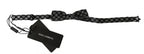 Dolce & Gabbana Dark Gray Silk Circles Men Necktie Bow Tie