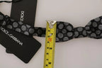 Dolce & Gabbana Dark Gray Silk Circles Men Necktie Bow Tie