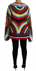 Dolce & Gabbana Multicolor Sun Ruffled Top Blouse Sweater