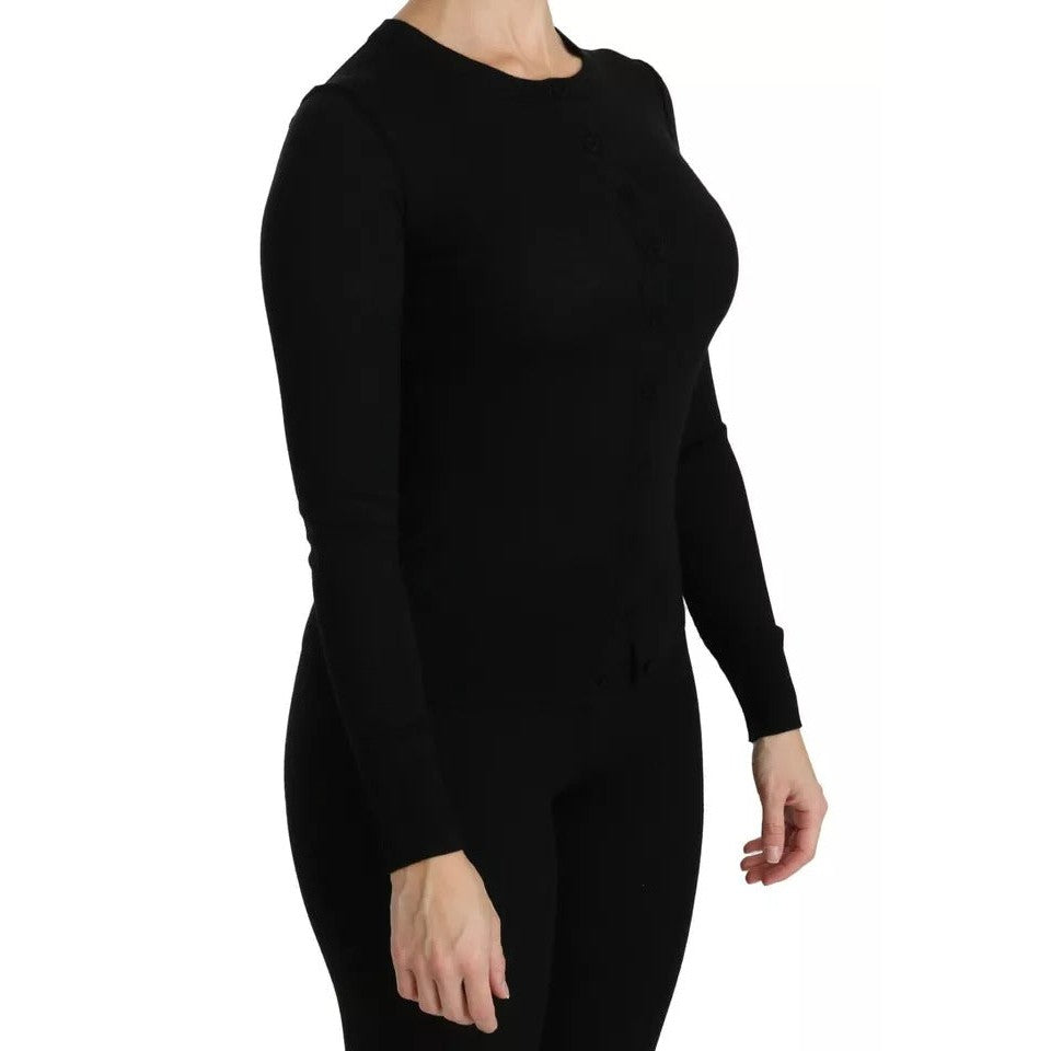 Dolce & Gabbana Black Virgin Wool Long Sleeve Top Blouse Top Dolce & Gabbana