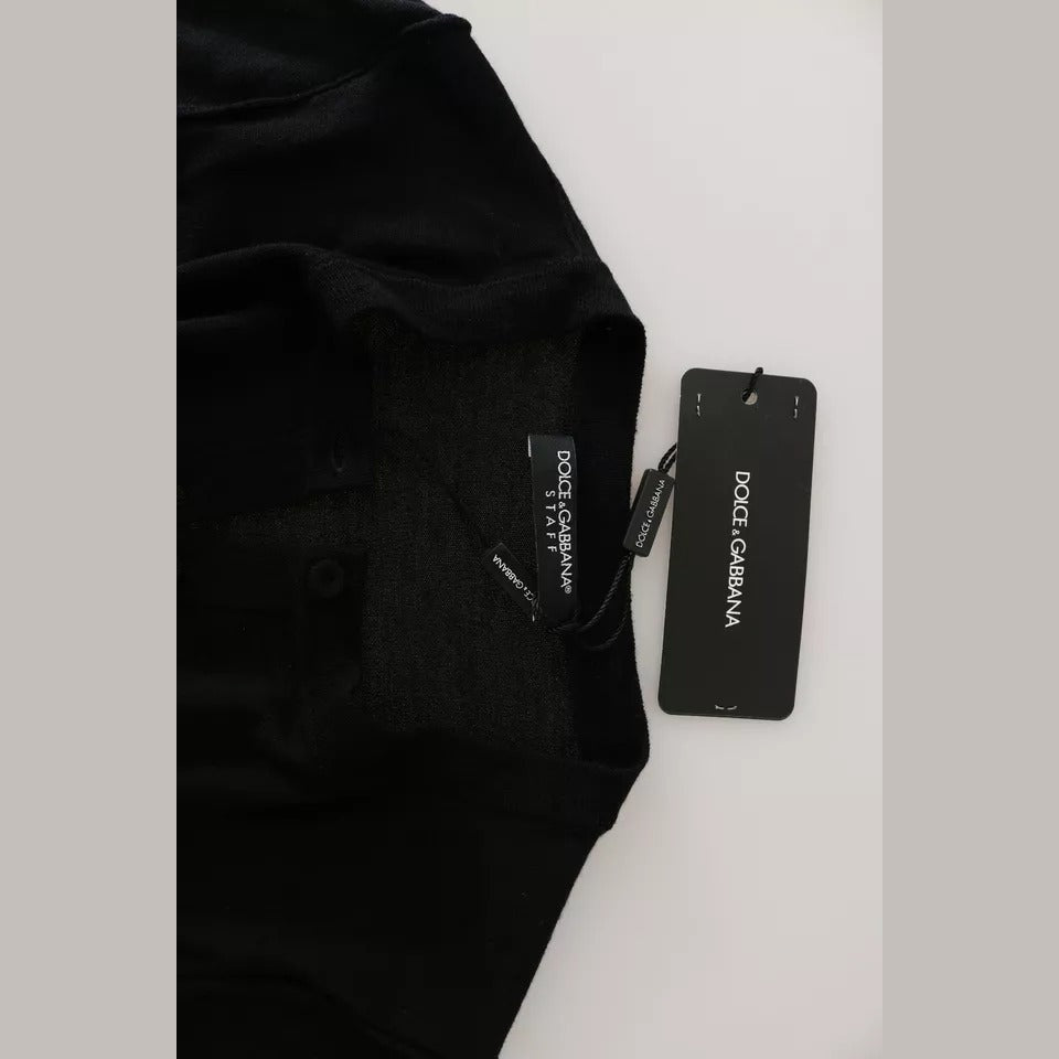 Dolce & Gabbana Black Virgin Wool Long Sleeve Top Blouse Top Dolce & Gabbana