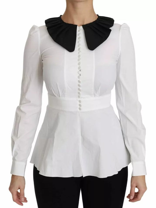 Dolce & Gabbana Black White Decorative Buttons Tops Shirt Blouse Dolce & Gabbana