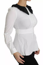 Dolce & Gabbana Black White Decorative Buttons Tops Shirt Blouse - Eljoys Fashion 