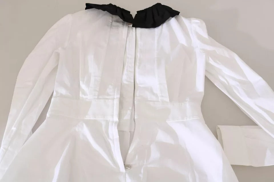 Dolce & Gabbana Black White Decorative Buttons Tops Shirt Blouse - Eljoys Fashion 