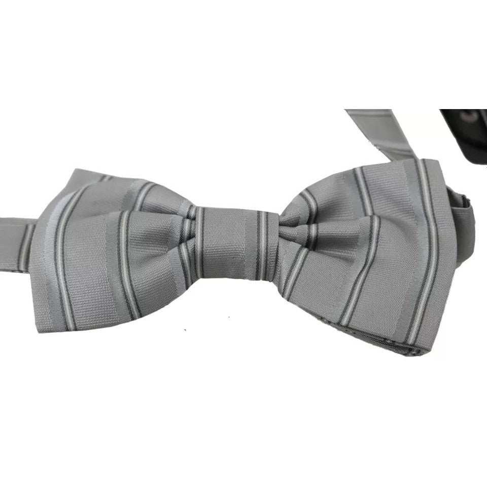 Dolce & Gabbana Light Gray Lining Adjustable Neck Butterfly Bow Tie Dolce & Gabbana