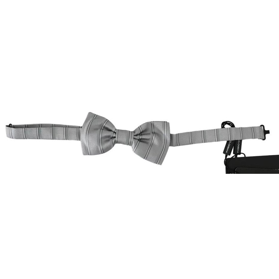 Dolce & Gabbana Light Gray Lining Adjustable Neck Butterfly Bow Tie Dolce & Gabbana