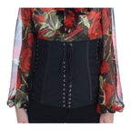 Dolce & Gabbana Black Stretch Corset Waist Strap Belt