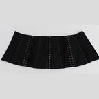 Dolce & Gabbana Black Stretch Corset Waist Strap Belt