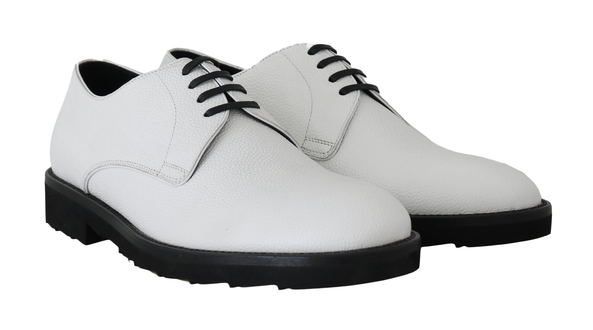 Dolce & Gabbana White Leather Derby Dress Formal Shoes Dolce & Gabbana