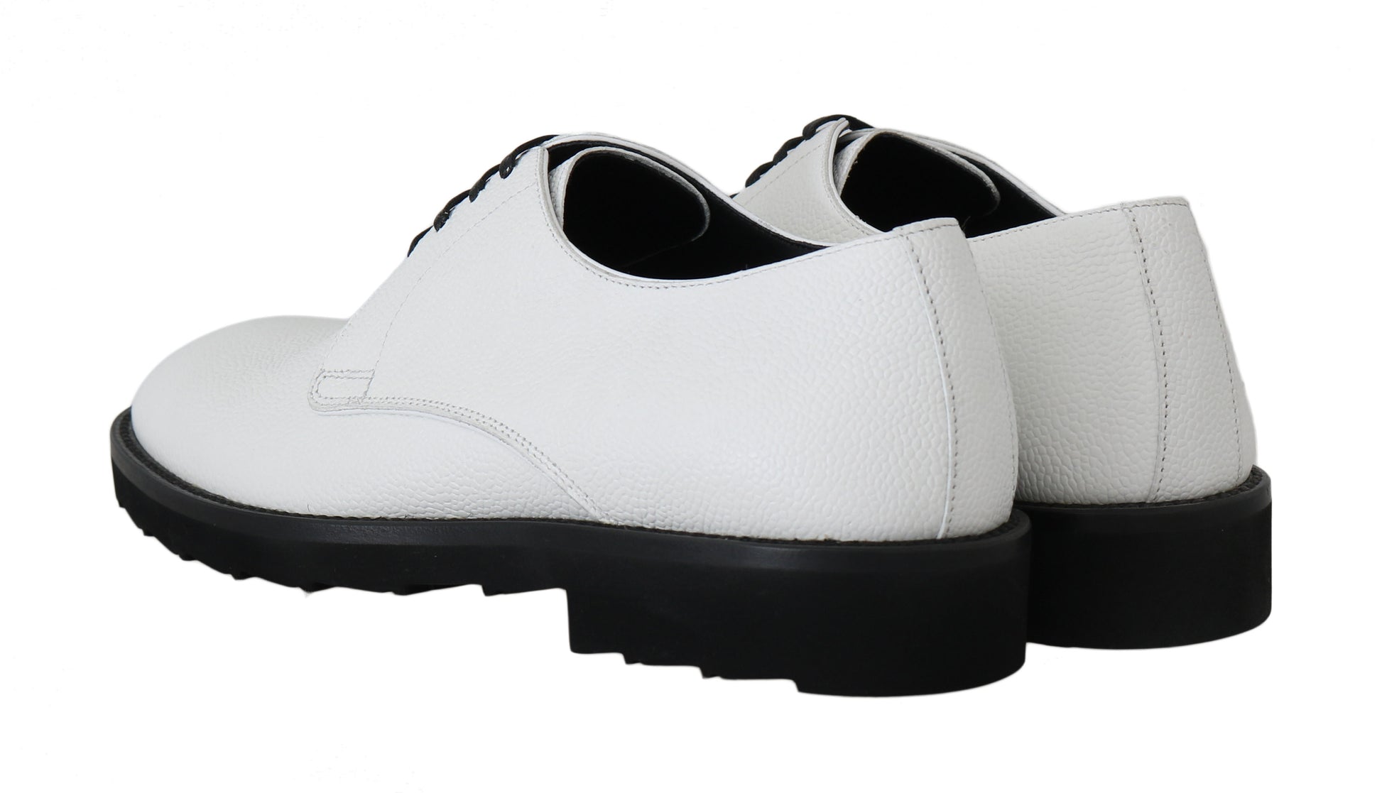 Dolce & Gabbana White Leather Derby Dress Formal Shoes Dolce & Gabbana