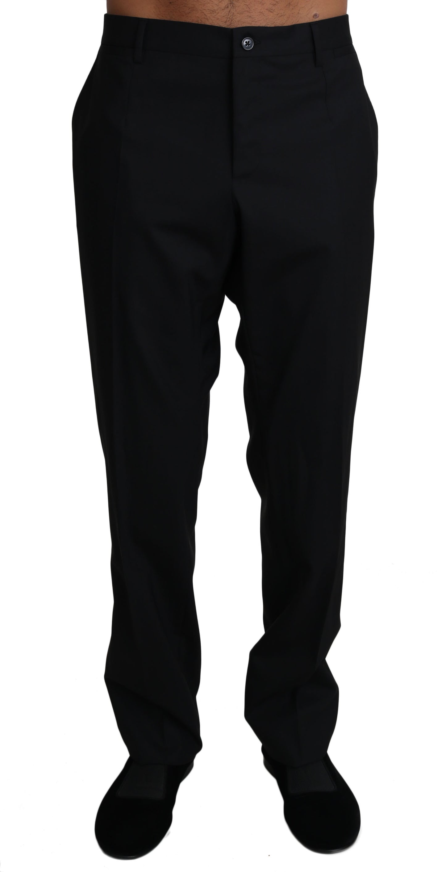 Dolce & Gabbana Black Wool Stretch Dress Trousers Pants Dolce & Gabbana