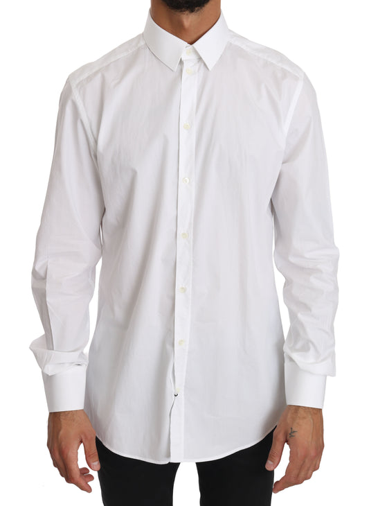 Dolce & Gabbana White Cotton GOLD Dress Shirt Dolce & Gabbana