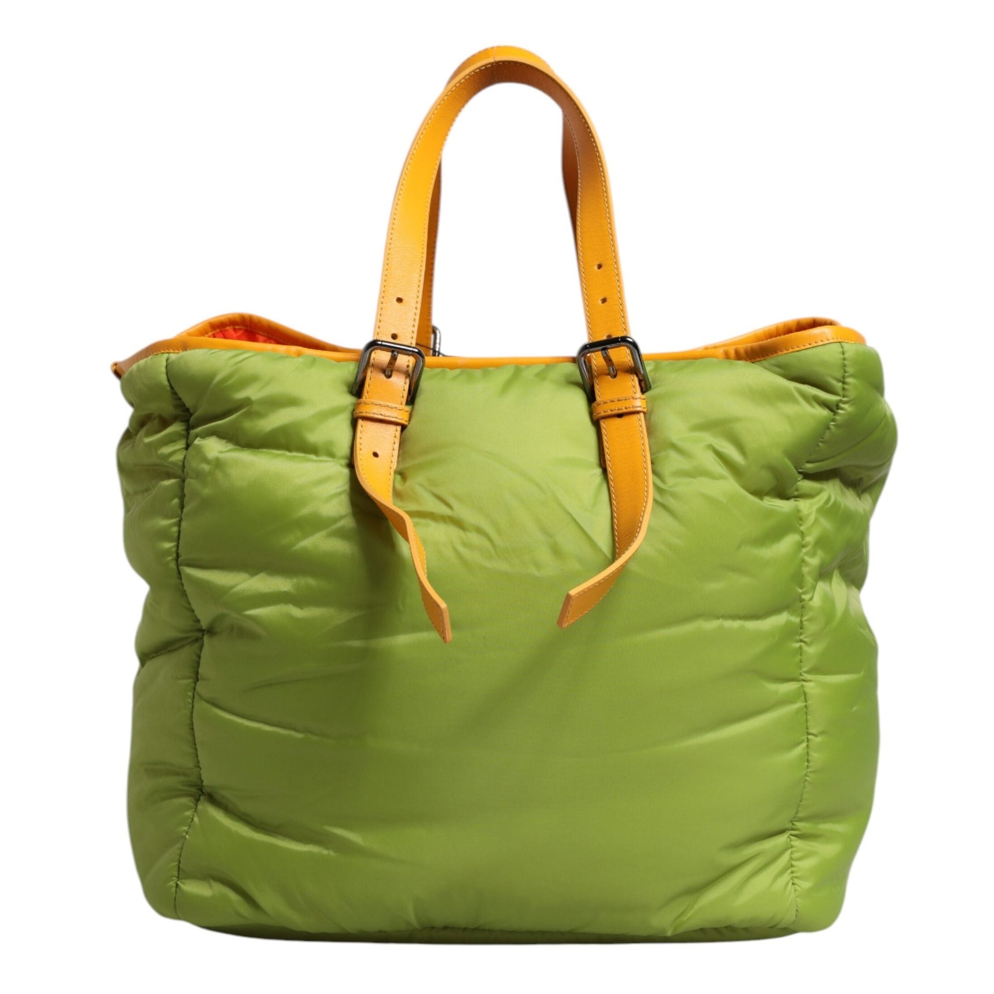 Dolce & Gabbana Green Nylon Padded Logo Plaque Tote Crossbody Bag Dolce & Gabbana