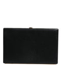 Dolce & Gabbana Black Leather Gold Frame Clutch Evening Party Purse Bag - Eljoys Fashion 
