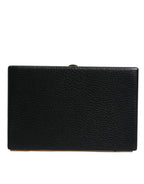 Dolce & Gabbana Black Leather Gold Frame Clutch Evening Party Purse Bag - Eljoys Fashion 
