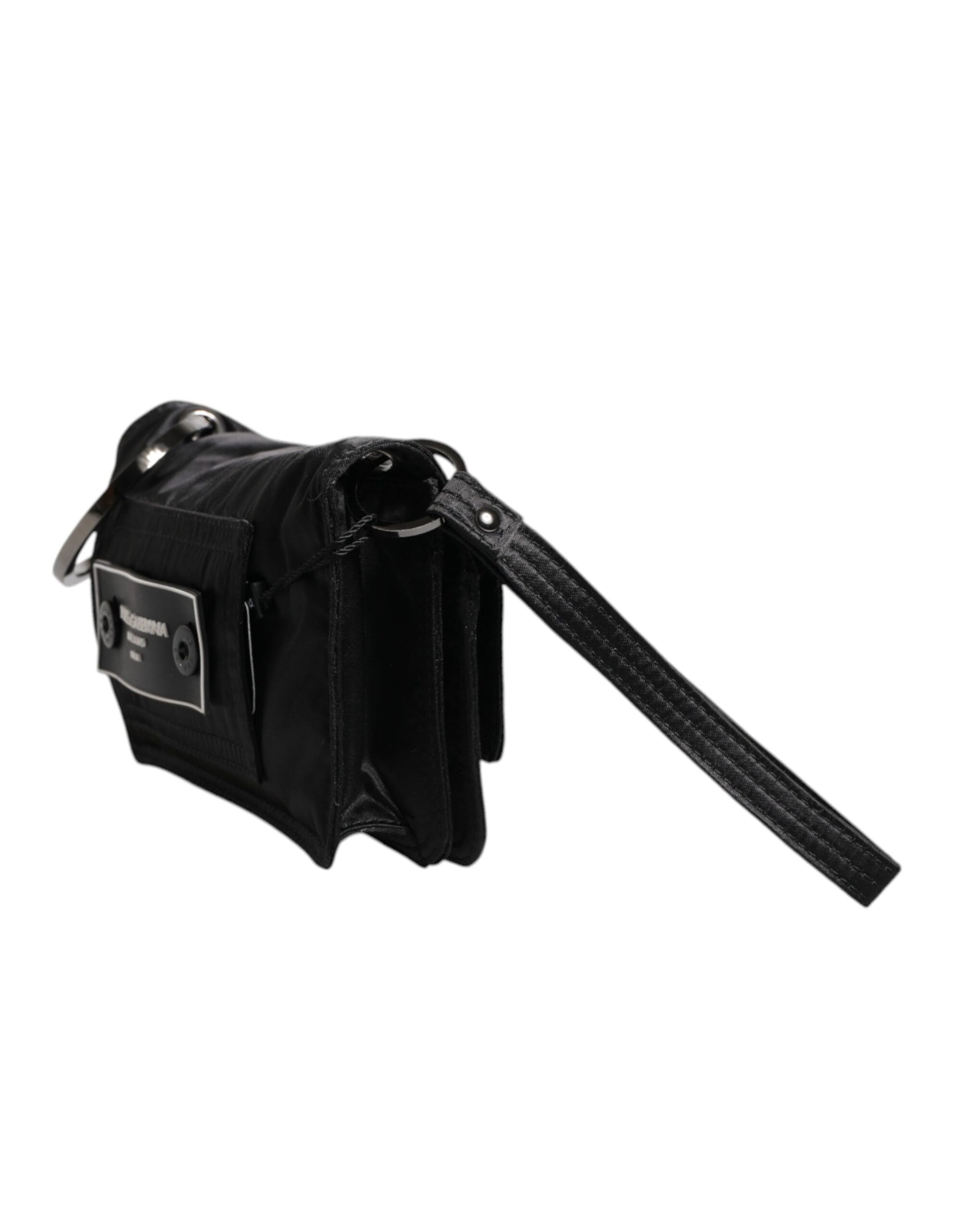 Dolce & Gabbana Black Fabric Logo Two Way Clutch Crossbody Bag Dolce & Gabbana