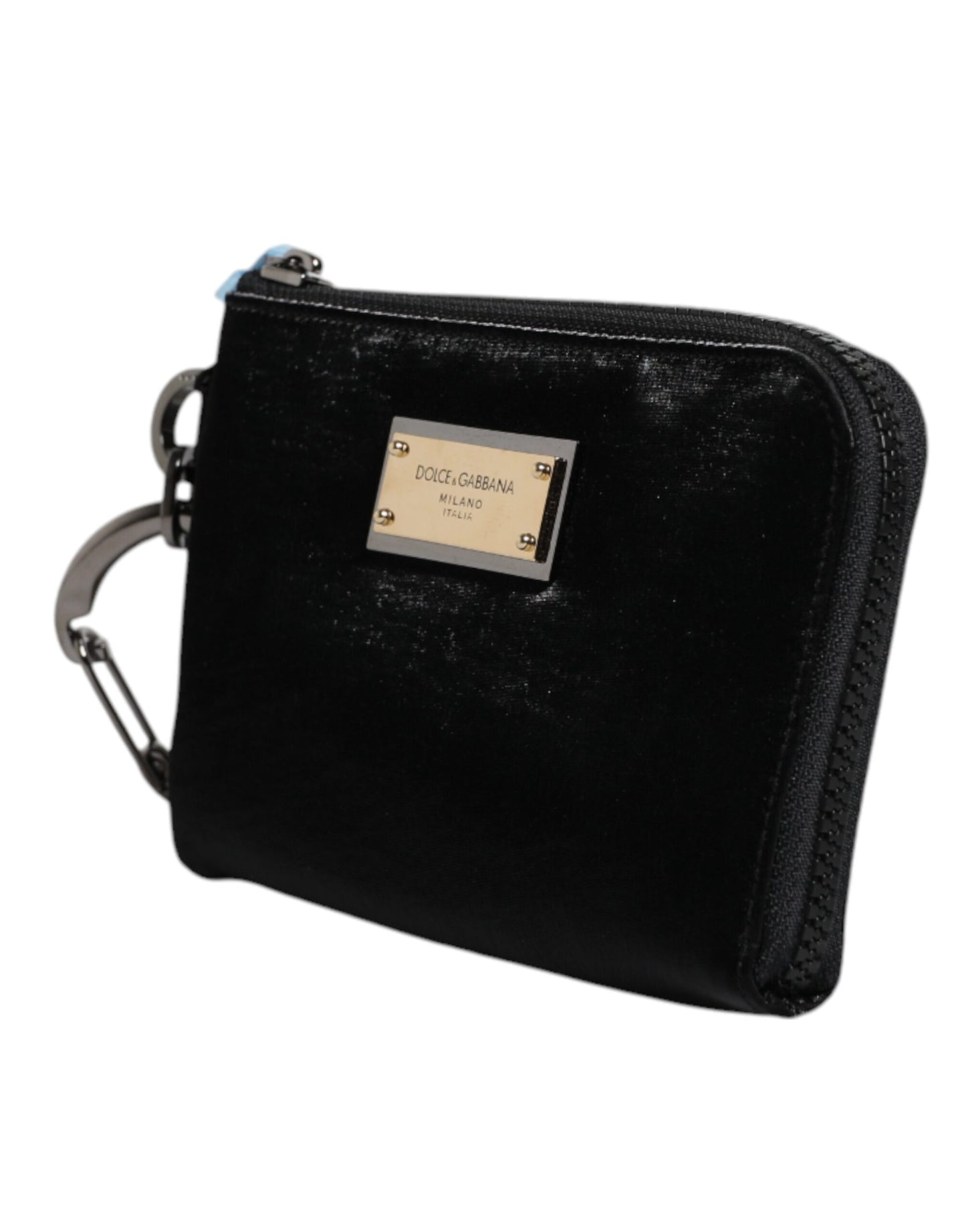 Dolce & Gabbana Black Nylon Logo Plaque Keyring Pouch Clutch Bag Dolce & Gabbana