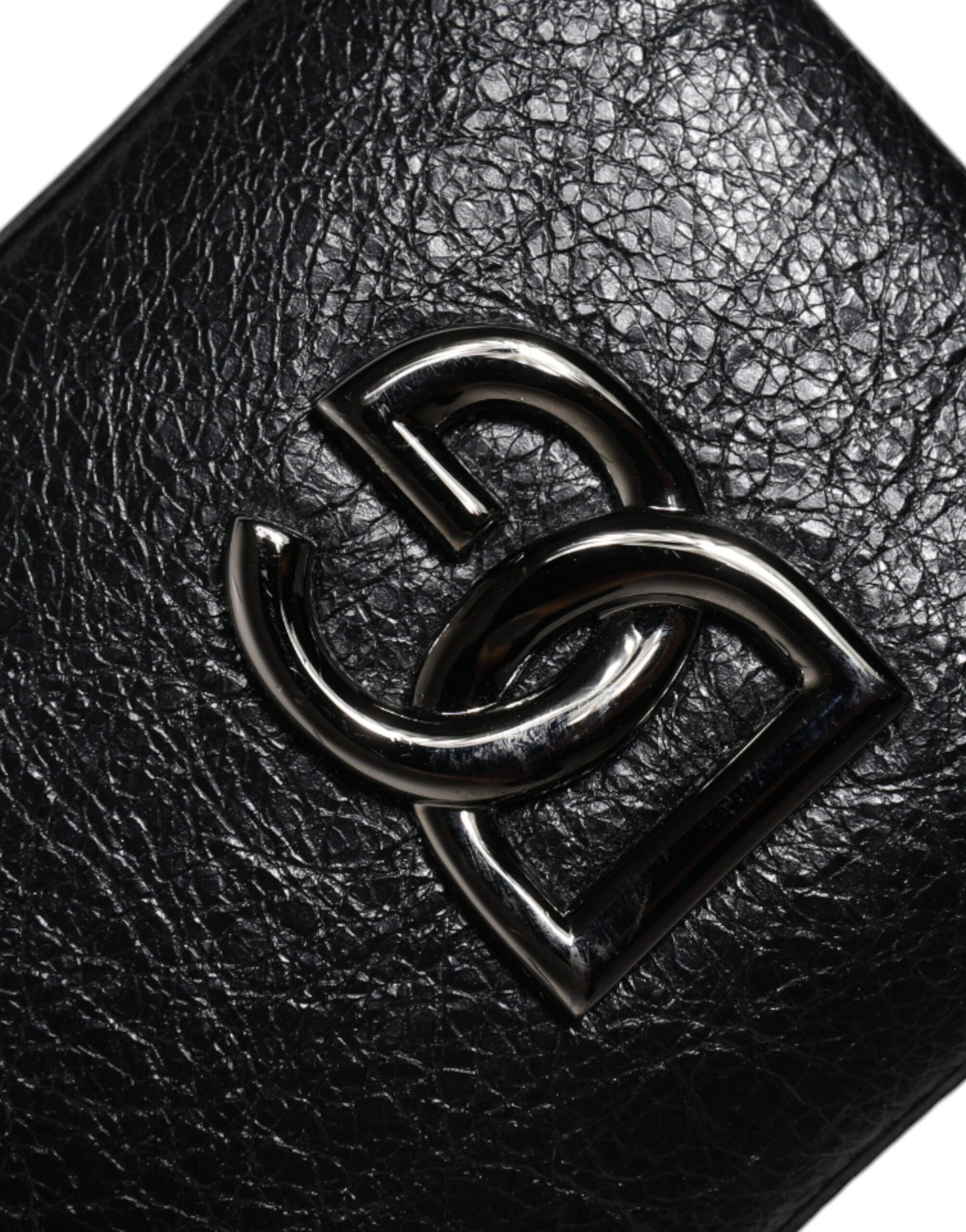 Dolce & Gabbana Black Leather Purse Crossbody Chain Sling Phone Bag Dolce & Gabbana