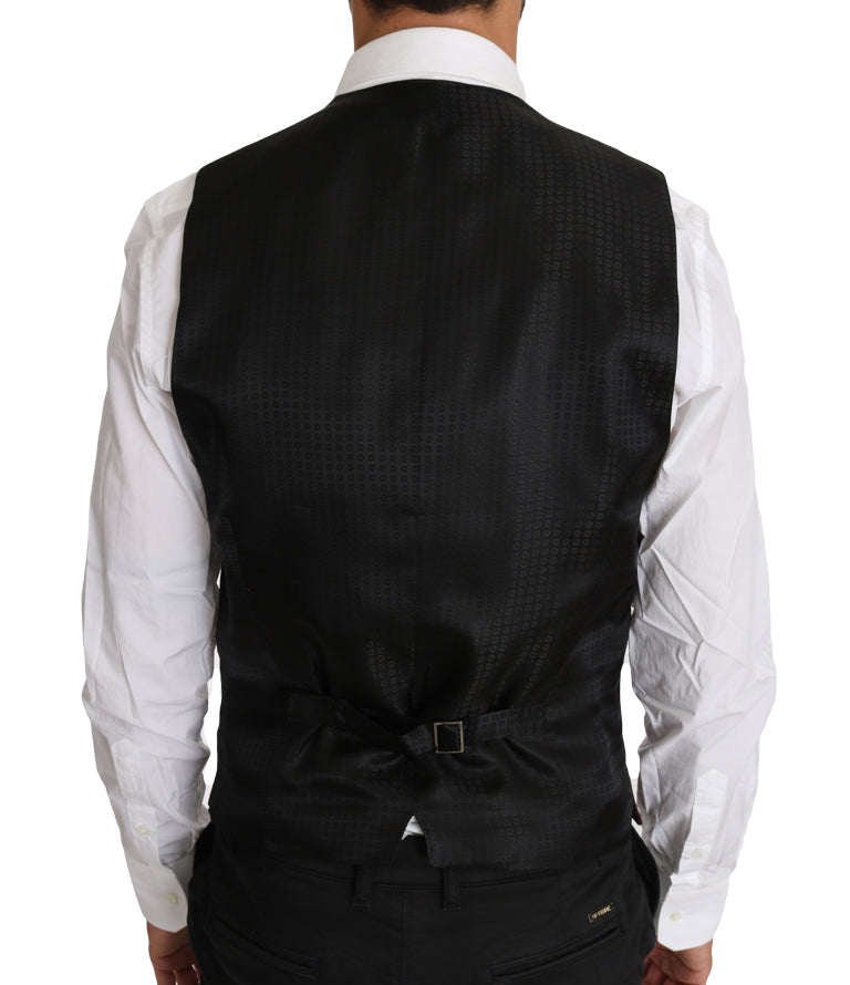 Dolce & Gabbana Purple Pattern Wool Silk Waistcoat Vest Dolce & Gabbana