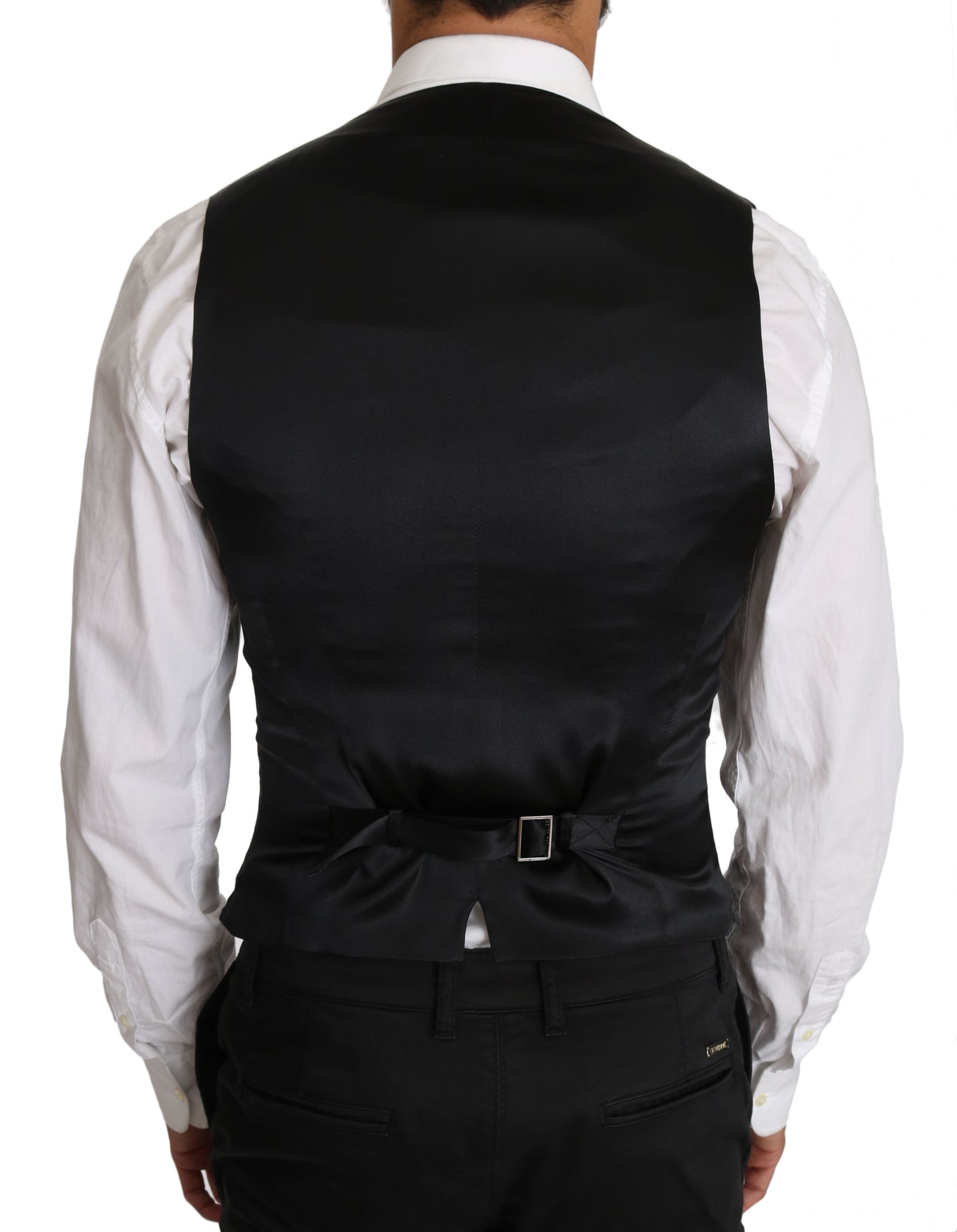 Dolce & Gabbana Gray Wool Double Breasted Waistcoat Vest Dolce & Gabbana