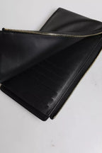 Dolce & Gabbana Black Leather Logo Plaque Neck Strap Card Coin Wallet - Eljoys Fashion 