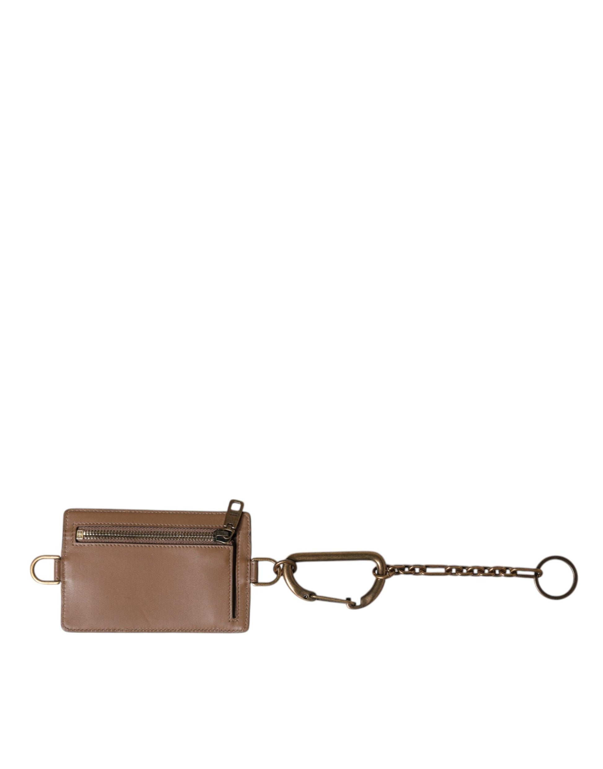 Dolce & Gabbana Brown Exotic Leather Card Holder DG Logo Plaque Wallet Dolce & Gabbana
