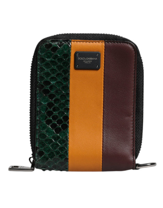 Dolce & Gabbana Multicolor Exotic Leather DG Bifold Card Holder Wallet Dolce & Gabbana
