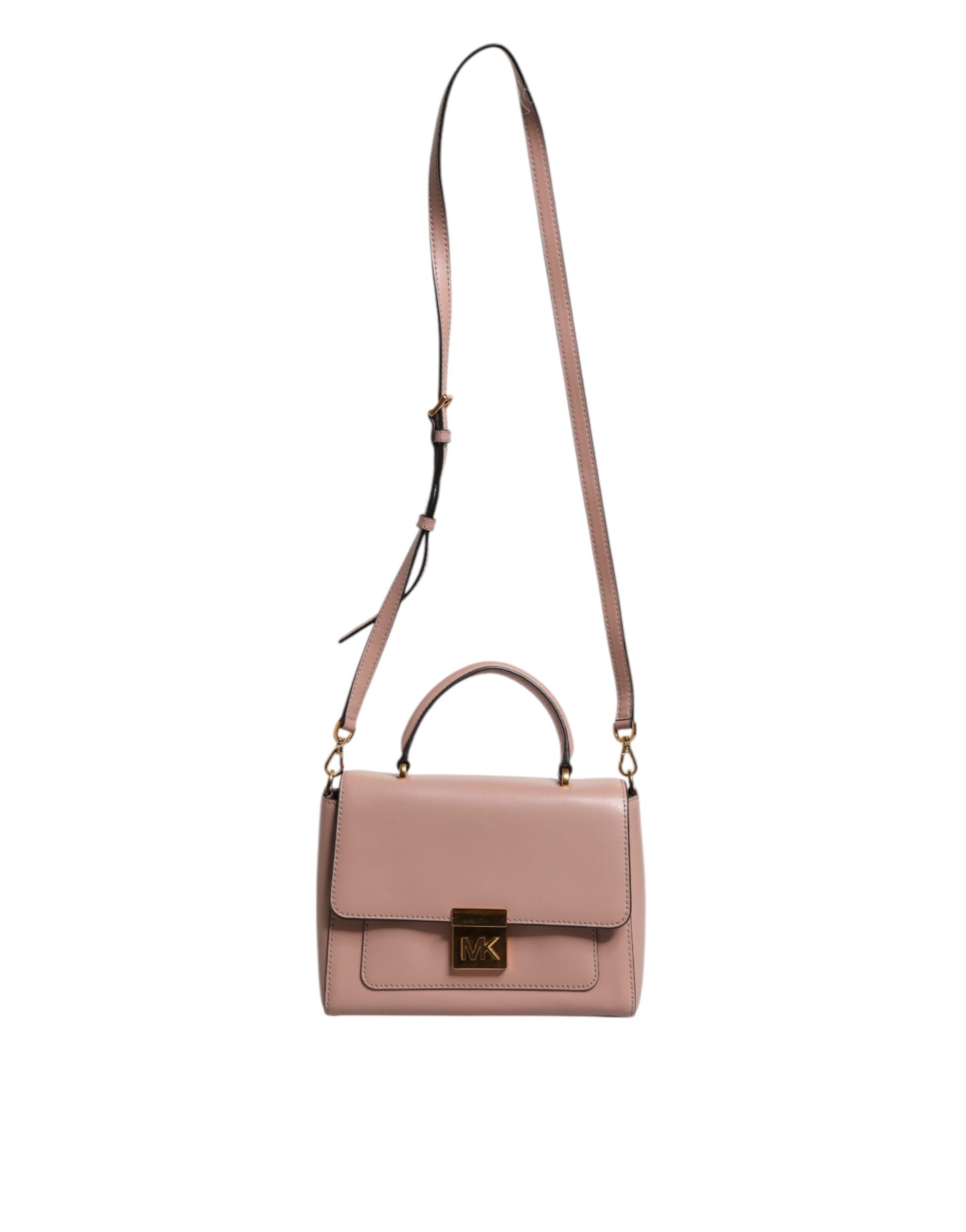 Michael Kors Pink Leather Logo Plaque Crossbody MINDY Satchel Bag Michael Kors