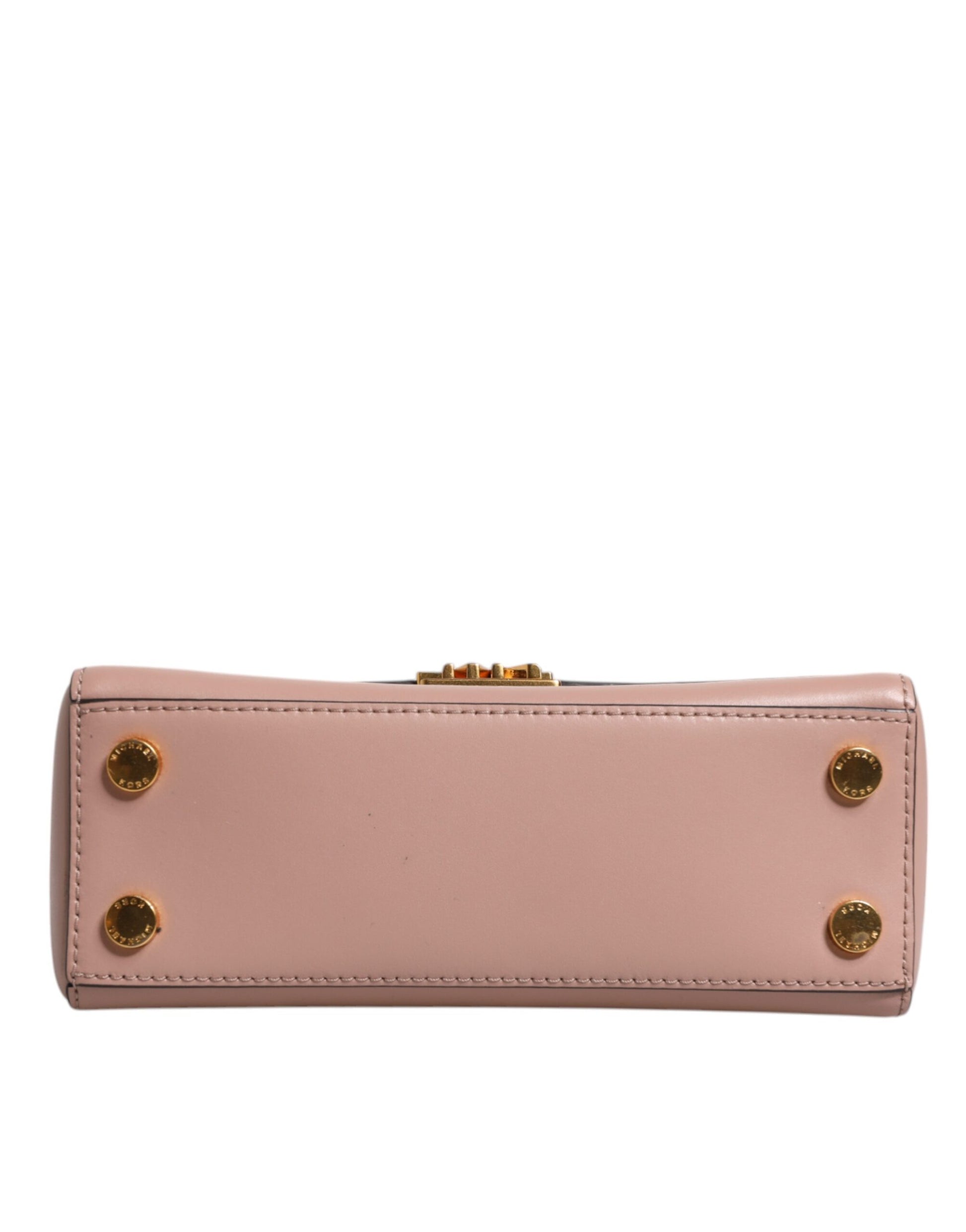 Michael Kors Pink Leather Logo Plaque Crossbody MINDY Satchel Bag Michael Kors
