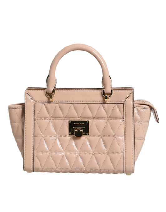 Michael Kors Peach Quilted Leather Logo Crossbody VIVIANNE Messenger Bag Michael Kors