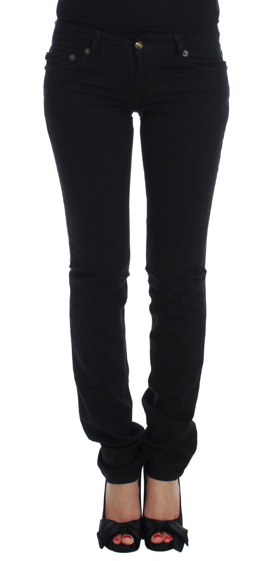 Cavalli Black Cotton Stretch Slim Skinny Fit Jeans Cavalli