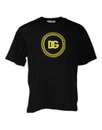 Dolce & Gabbana Black Logo Print Cotton Crew Neck T-shirt - Eljoys Fashion 