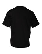 Dolce & Gabbana Black Logo Print Cotton Crew Neck T-shirt - Eljoys Fashion 