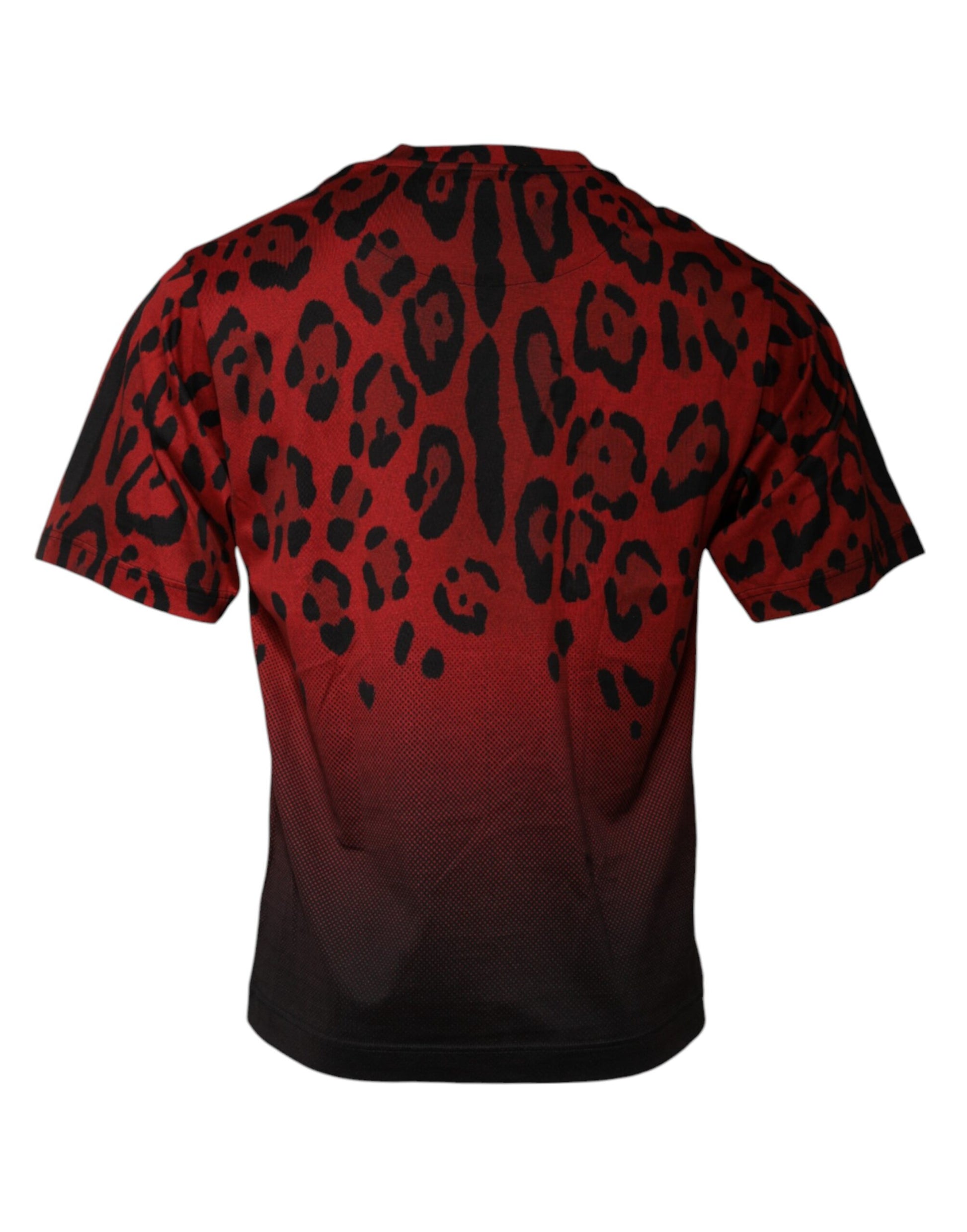 Dolce & Gabbana Red Leopard Cotton Short Sleeves T-shirt Dolce & Gabbana