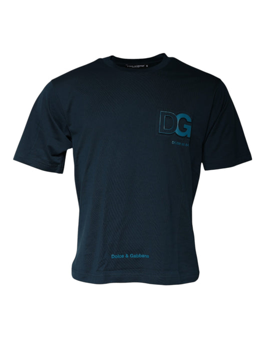 Dolce & Gabbana Blue Logo Crew Neck Short Sleeves T-shirt Dolce & Gabbana