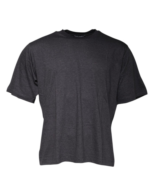 Dolce & Gabbana Dark Gray Crew Neck Short Sleeves T-shirt Dolce & Gabbana