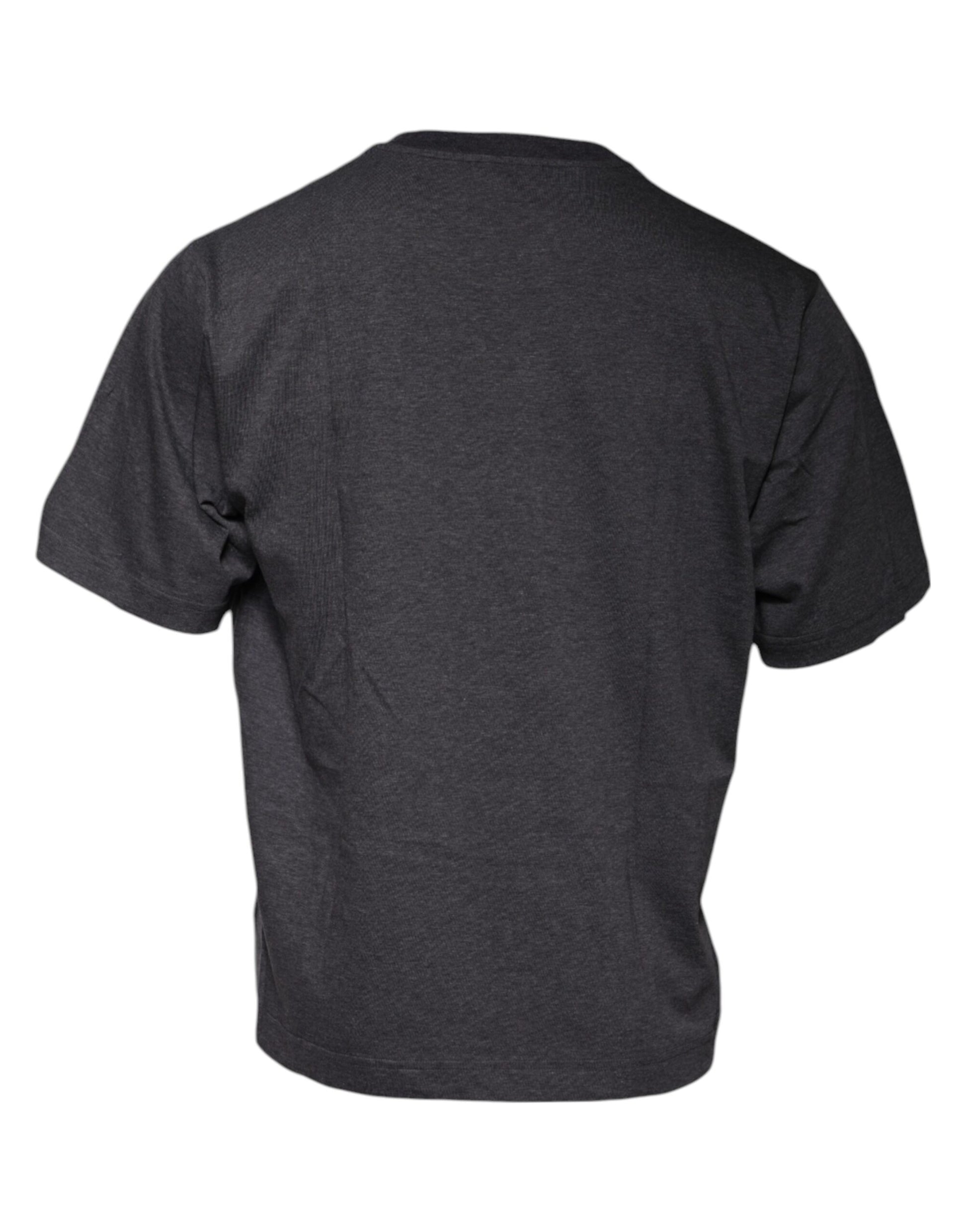Dolce & Gabbana Dark Gray Crew Neck Short Sleeves T-shirt Dolce & Gabbana