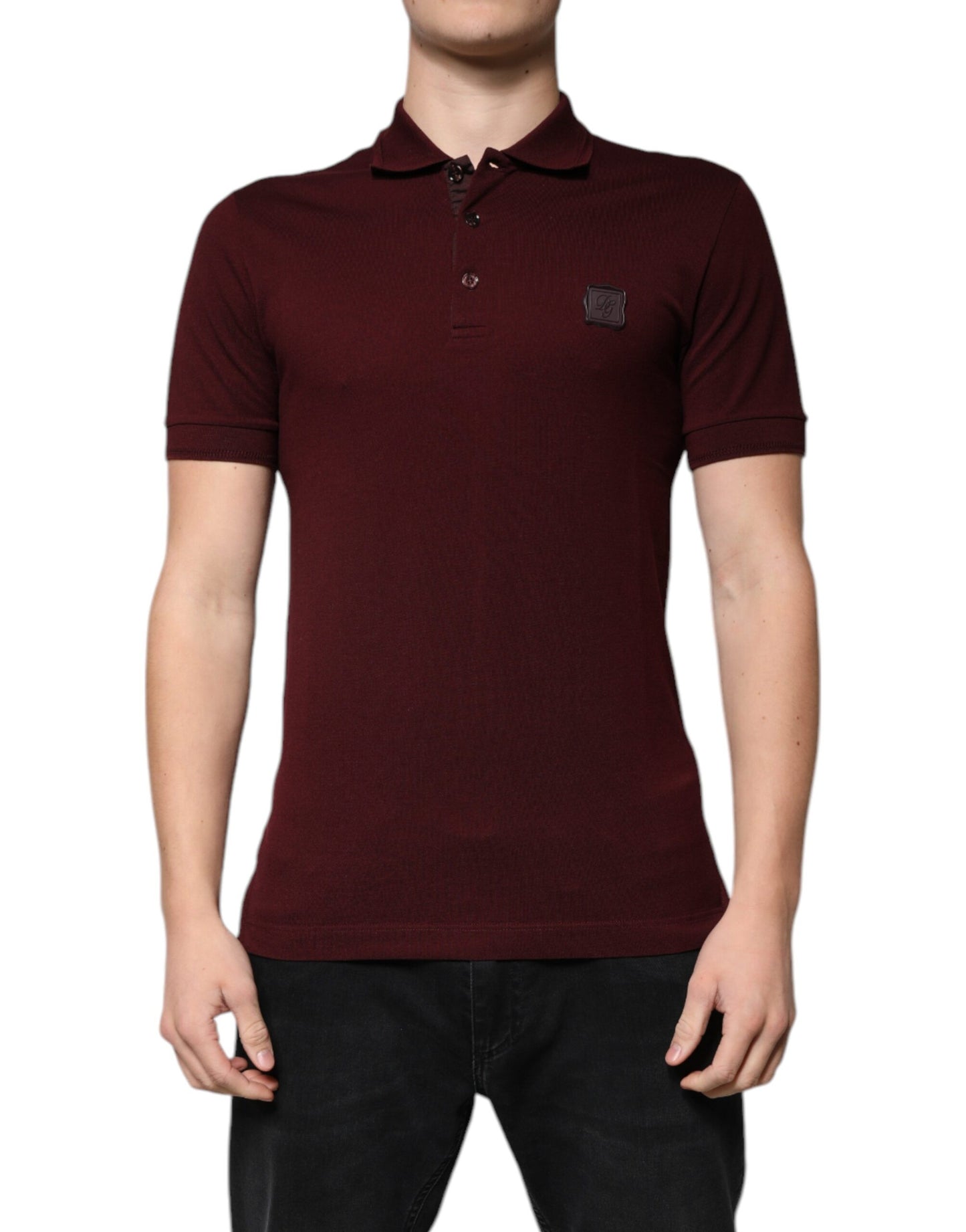 Dolce & Gabbana Maroon Collared Short Sleeves Polo T-shirt Dolce & Gabbana