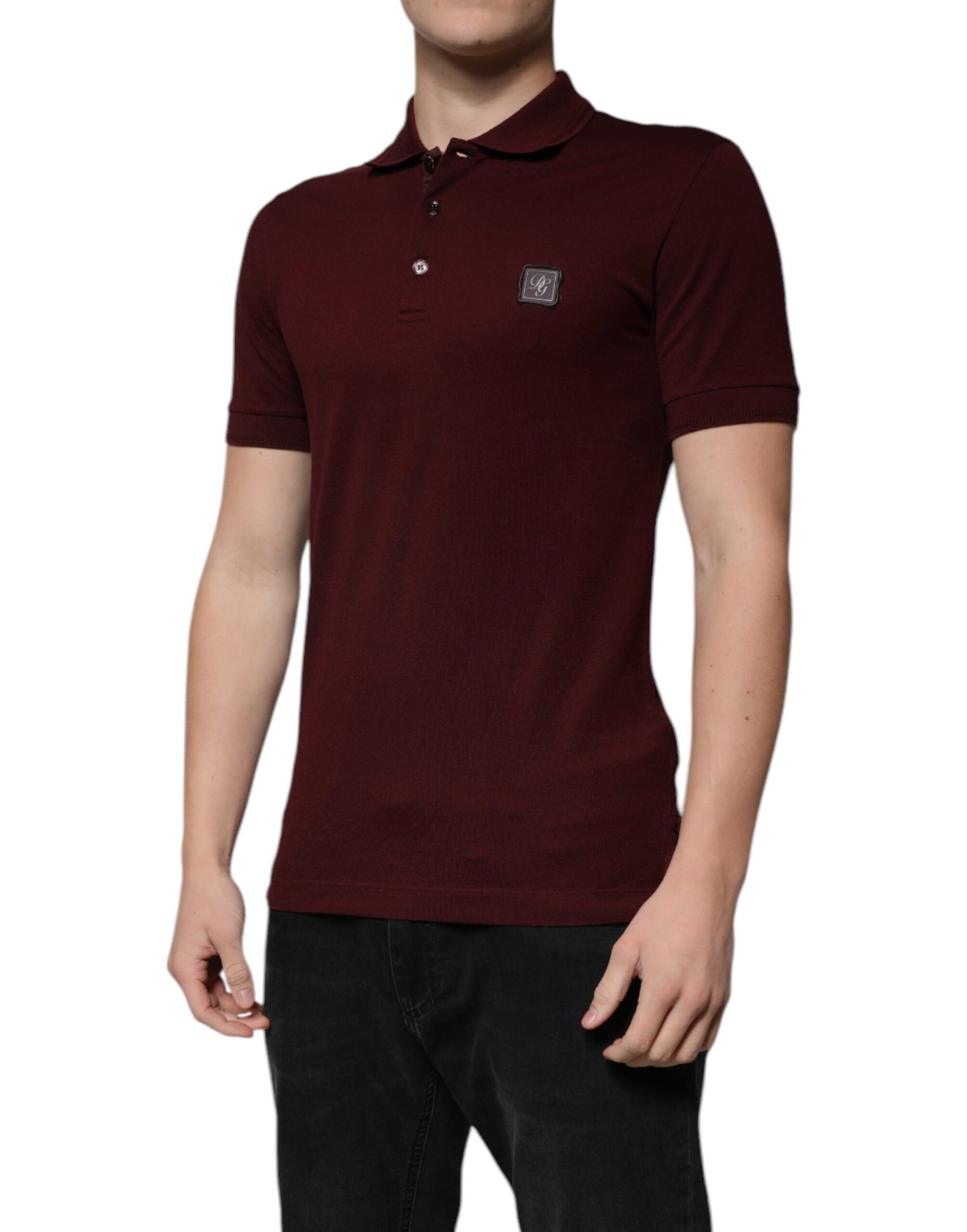 Dolce & Gabbana Maroon Collared Short Sleeves Polo T-shirt Dolce & Gabbana