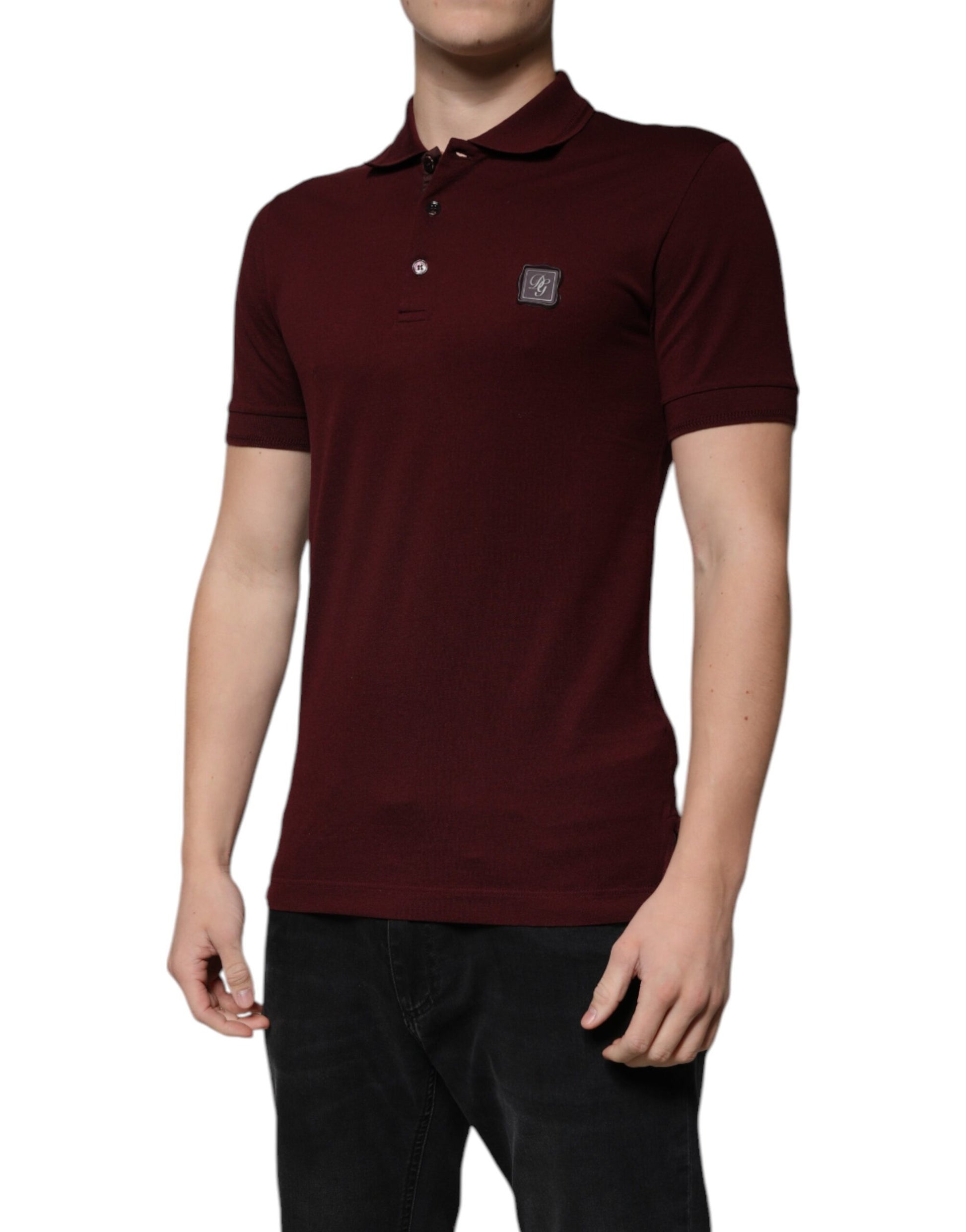 Dolce & Gabbana Maroon Collared Short Sleeves Polo T-shirt Dolce & Gabbana