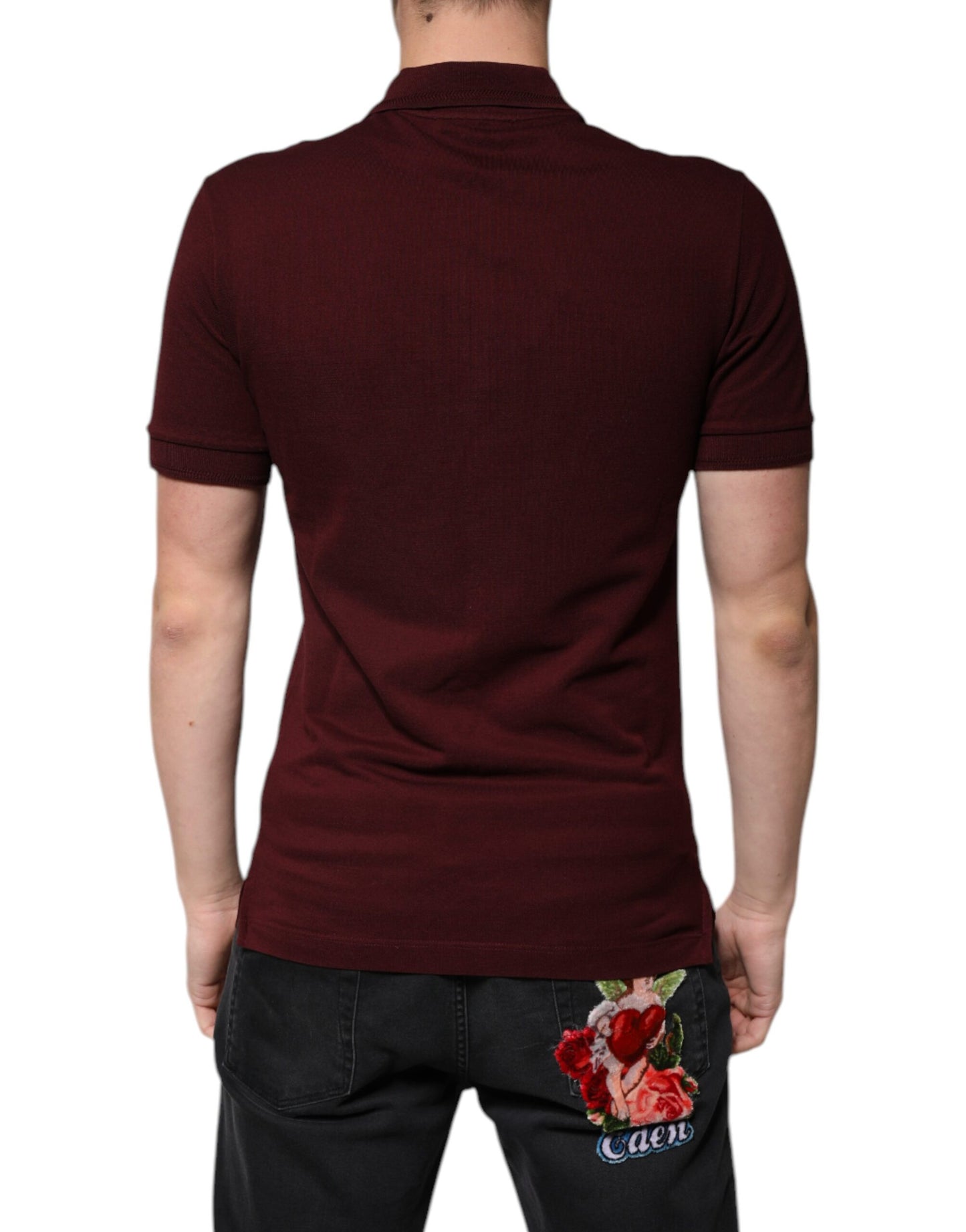 Dolce & Gabbana Maroon Collared Short Sleeves Polo T-shirt Dolce & Gabbana