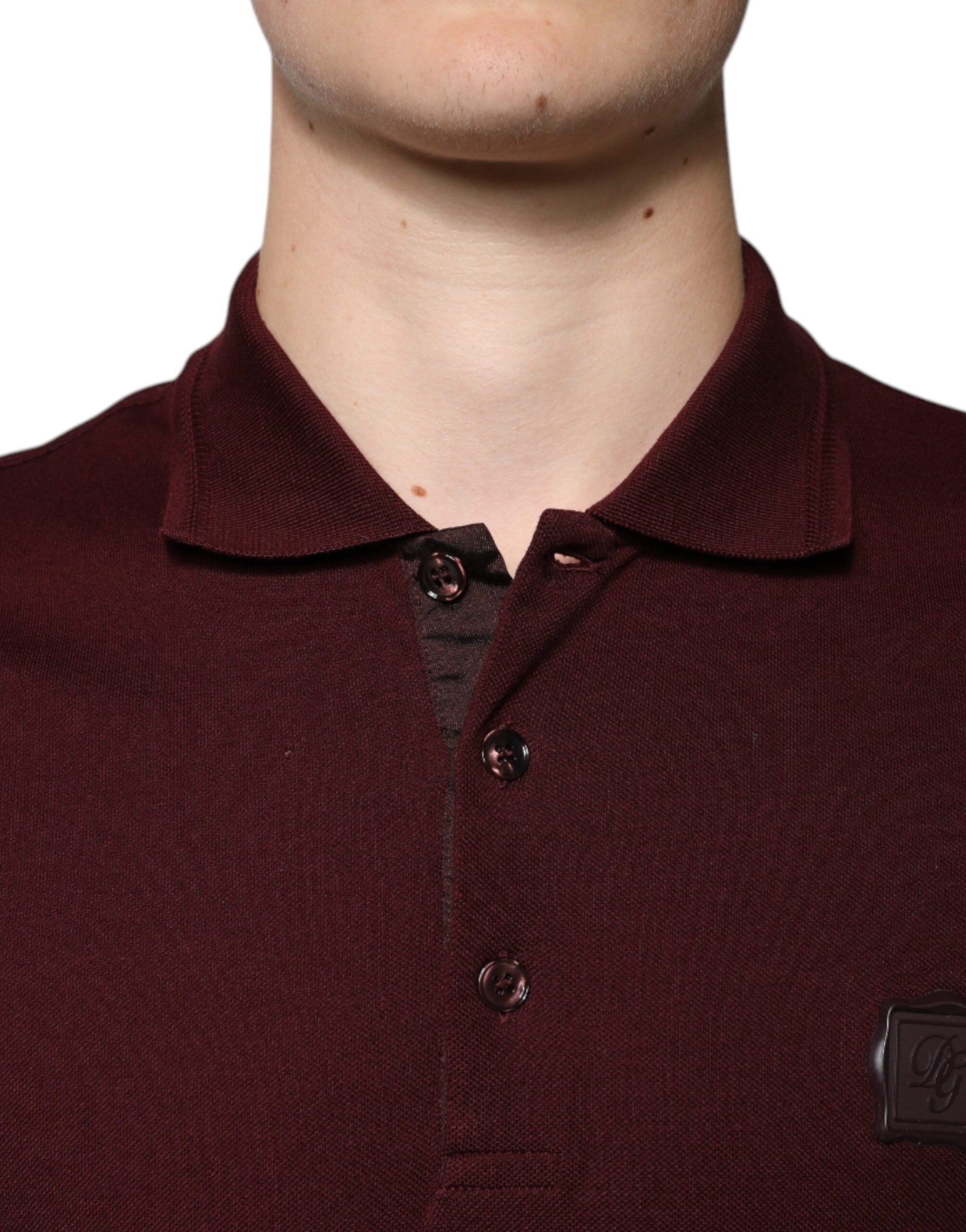 Dolce & Gabbana Maroon Collared Short Sleeves Polo T-shirt Dolce & Gabbana