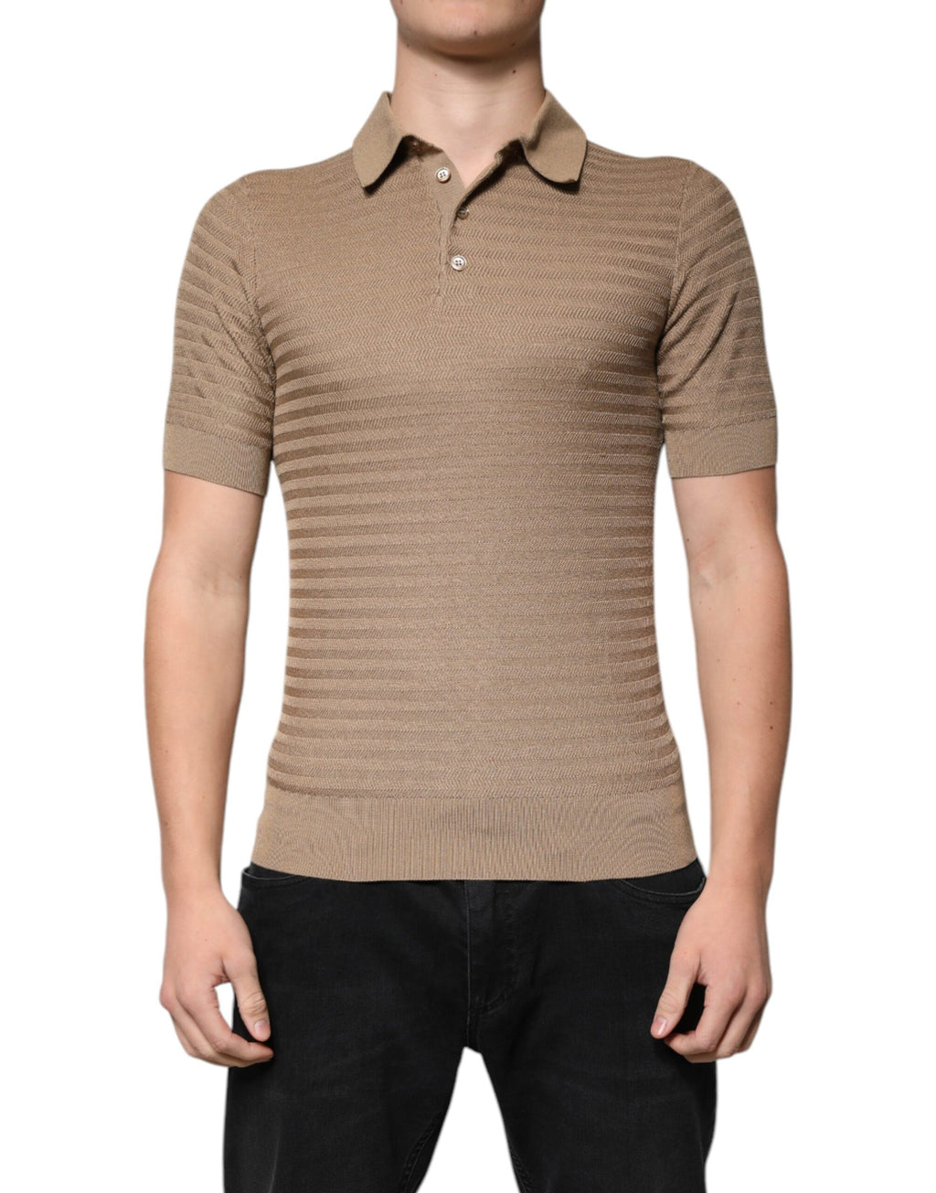 Dolce & Gabbana Brown Collared Short Sleeves Polo T-shirt - Eljoys Fashion 